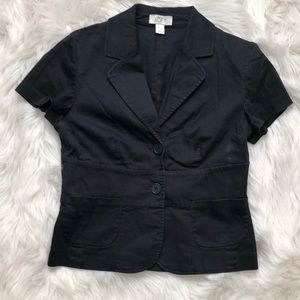 Loft Black Short Sleeve Blazer